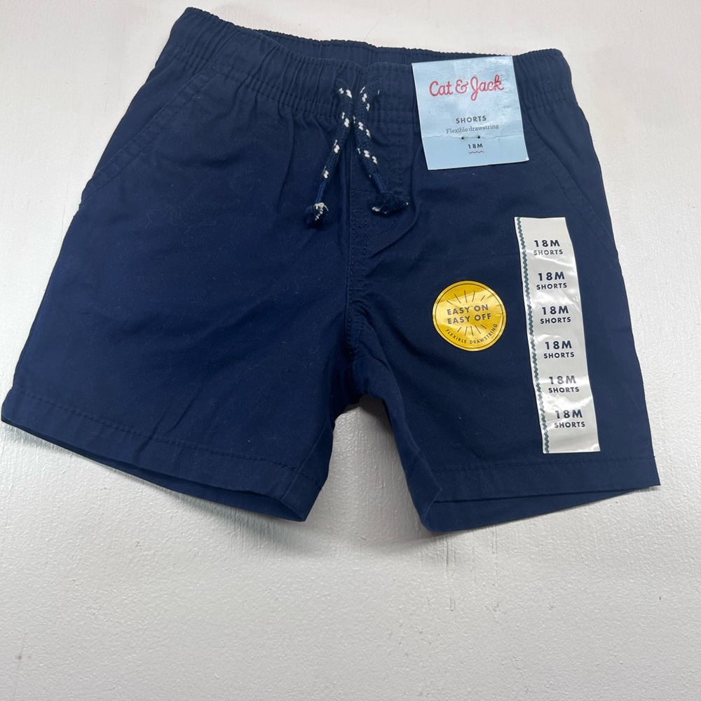 Cat & Jack Navy Elastic Waist Drawstring Shorts